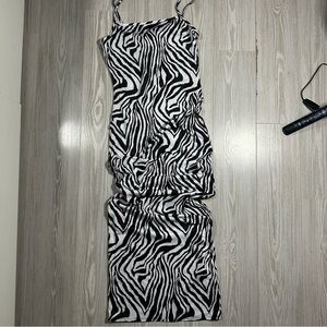 Boohoo Zebra Maxi Dress